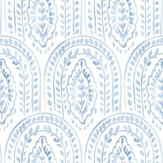 Micpolo Peel and Stick Wallpaper Modern Wall Paper Boho Contact Paper Removable Wallpaper Peel and Stick Blue and White Self-Adhesive for Bathroom Bedroom Kitchen Wall Decor 17.3" x 118"