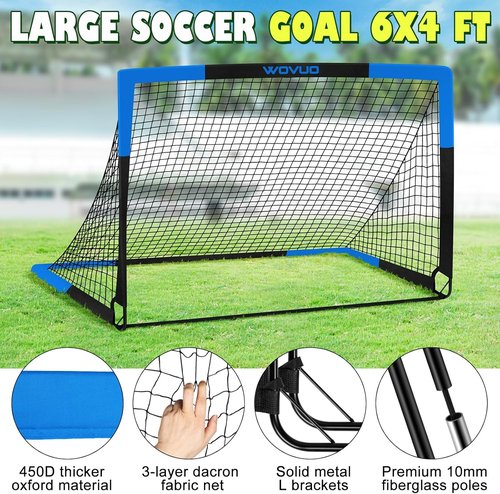 Kids Soccer Goals - Portable 6x4 ft Training Set with Target, Ball & Cones | Ideal for Ages 3-14