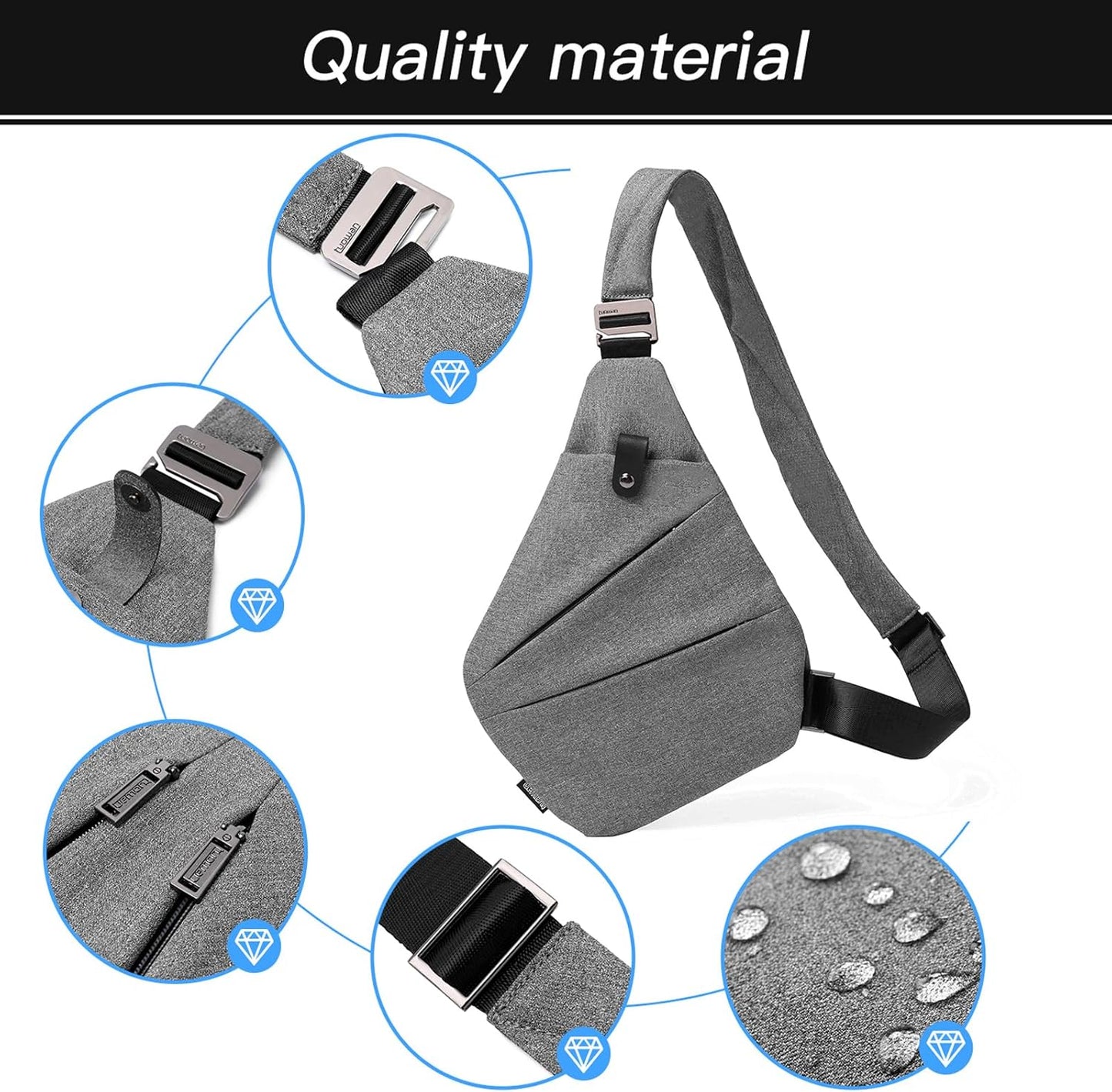 weiatas Sling Bag Chest Shoulder Backpack Crossbody Bags for Men Women Travel Outdoors