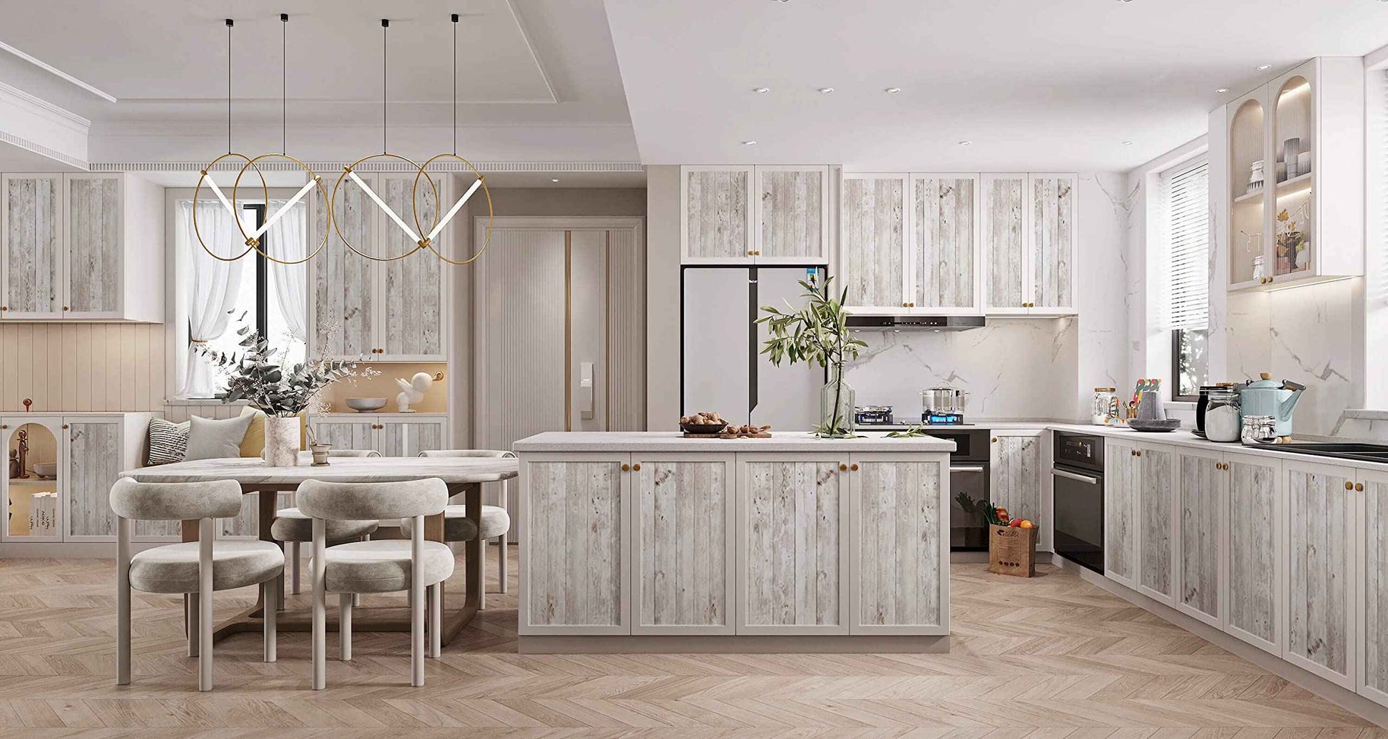 Heroad Contact Paper Peel and Stick Wallpaper Wood Grain Contact Paper for Cabinets Countertop Waterproof Removable Wallpaper Self Adhesive Decorative Shiplap Papel Tapiz para Pared 11.8''x276''