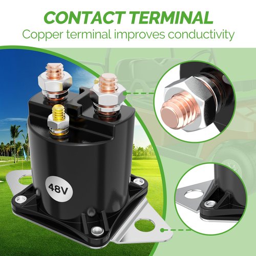 48V Electric Solenoid Replacement for Club Car DS 1995-1997 Golf Cart, 4 Terminal, OEM 101807001, 1118 Solenoid Relay
