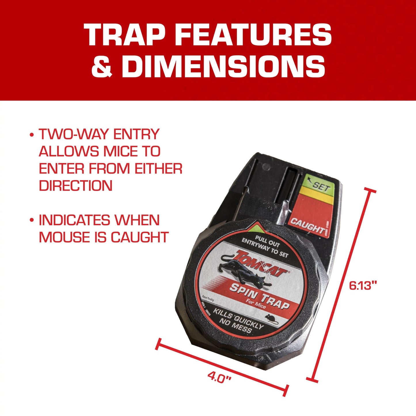 Tomcat Spin Trap for Mice, Kills Mice Quickly, No Mess, 16 Traps