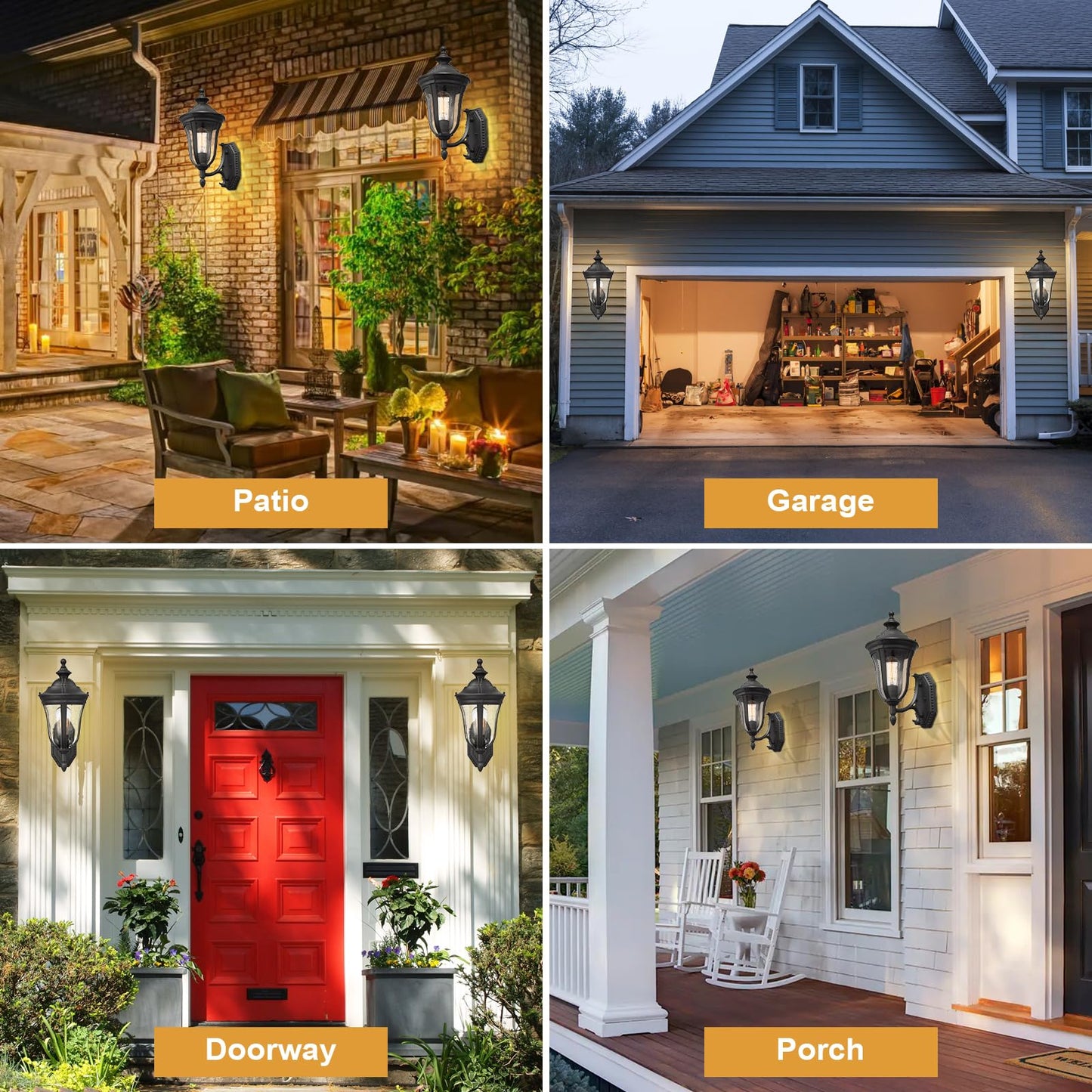 Luminzone Outdoor Wall Lantern, Outdoor Lights Fixtures Wall Mount Exterior Porch Lights, with Seeded Glass, Modern Outside Wall Sconce Lights Waterproof for House Front Porch Patio Garage