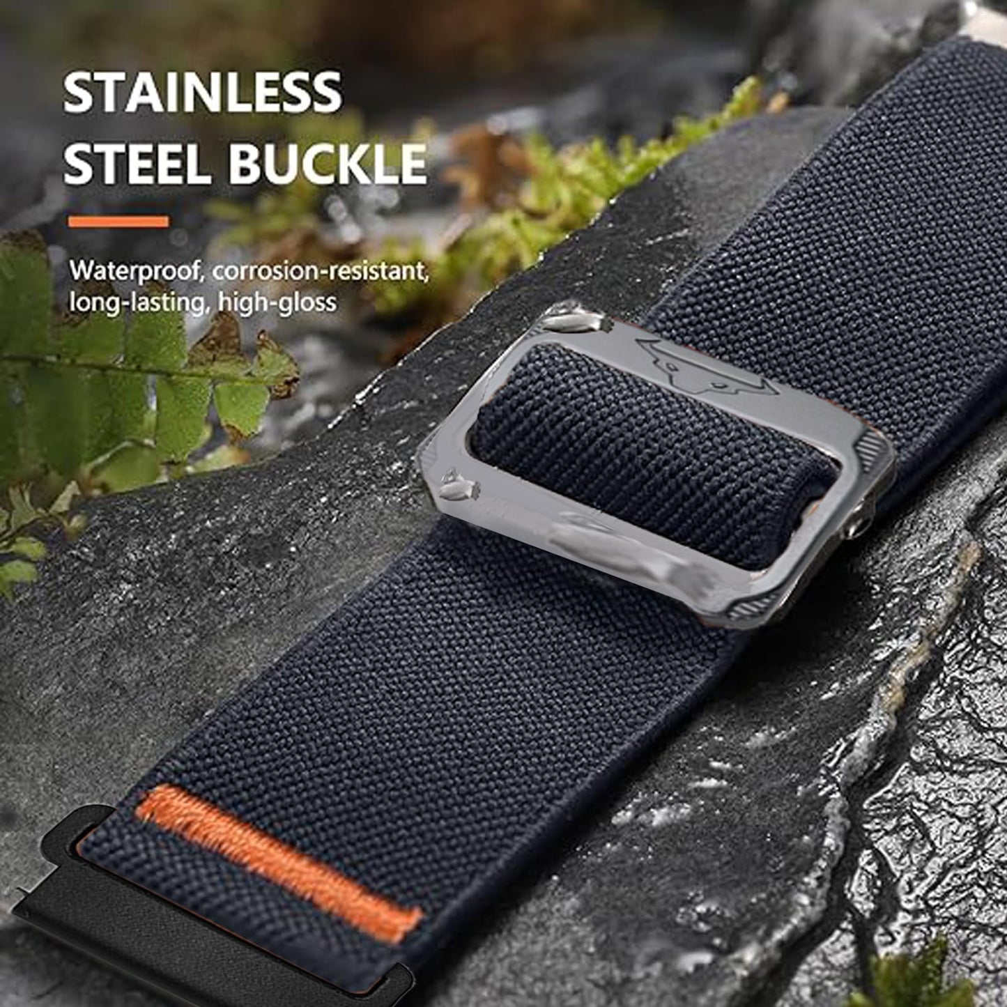 Lamshaw Compatible with Cubitt Viva Pro Smart Watch Band, Rugged Nylon Sports Strap with Woven Loop Design Compatible with Cubitt Viva Pro, Viva, Aura Pro, Aura Smart Watch (Black, 22mm size band)