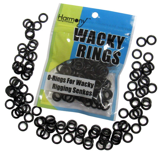 Wacky Rings (100pk) – O-Rings for Wacky Rigging Senkos/Worms/Soft Stickbaits – Bait Saver Orings for Senko Worm – Save Your Baits from Tearing While Wacky Neko Rigging (4-5”, Black)