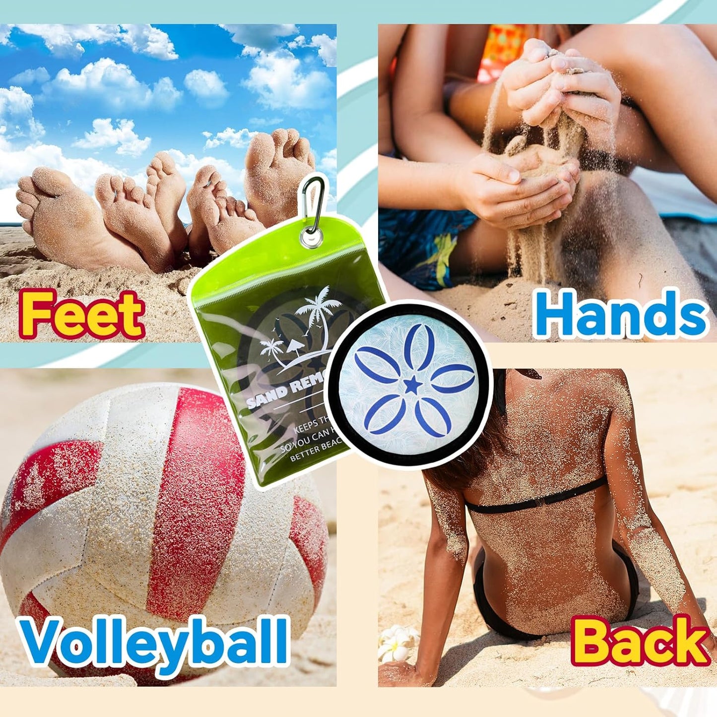 Skiennix Beach Sand Remover - Gentle Instant Sand Removal Bag for Travel & Vacation Essentials