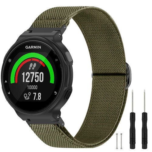 Farluya Elastic Nylon Watchband Compatible with Garmin Forerunner 235/220/230/620/630/735XT,Soft Adjustable Sport Stretchy Replacement Strap for Forerunner 235 Lite/Approach S20/S6/S5 Accessory