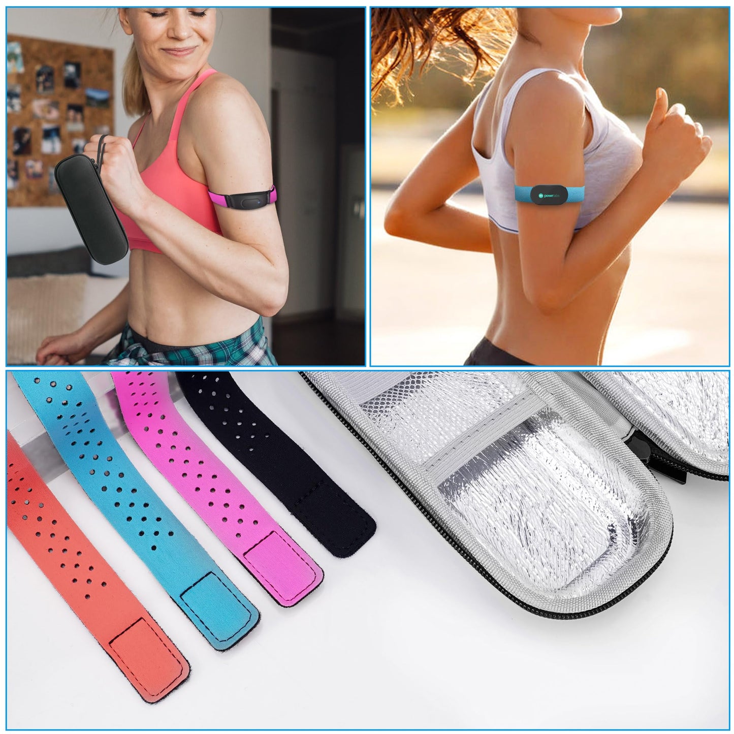 TOCCOOL 4-Pack Heart Rate Monitor Replacement Strap, Adjustable Armband Compatible with Scosche Rhythm+ 2.0, CooSpo HW706 HW9 HW8 HW807, Breathable Elastic Sport Band