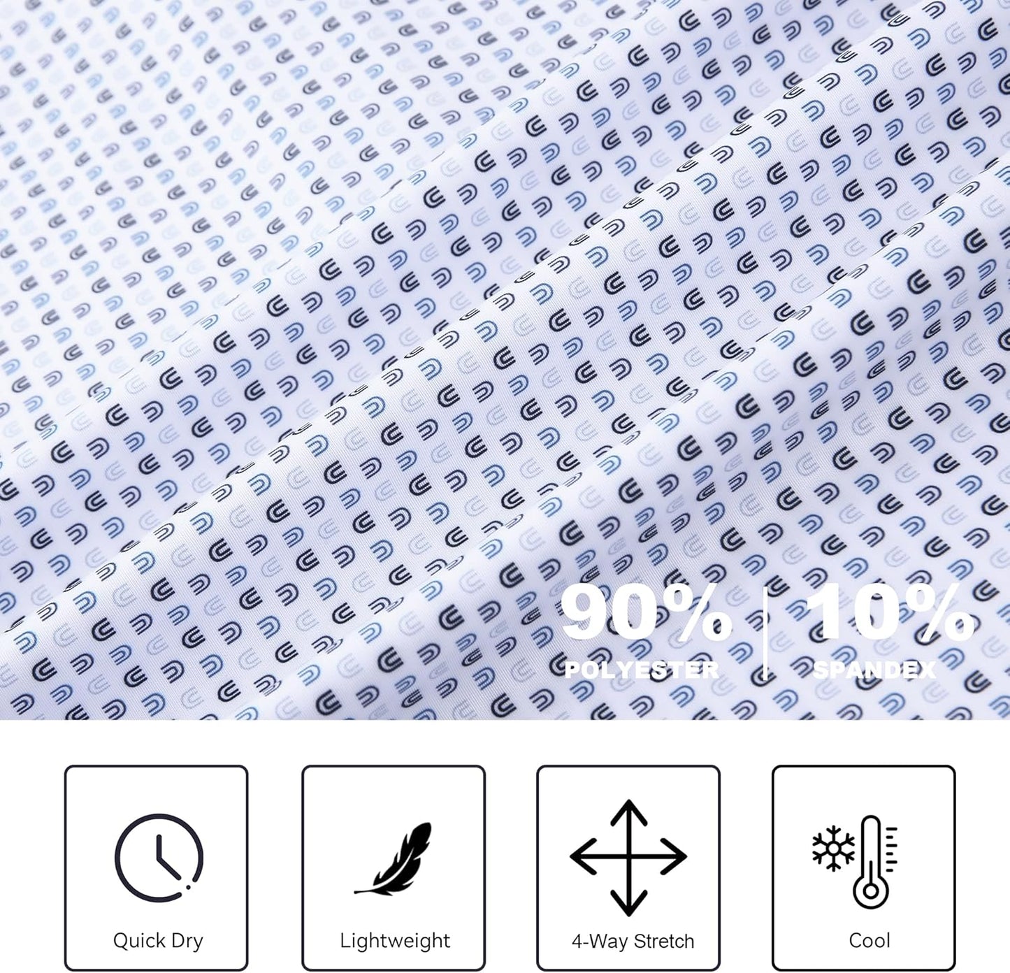 SAMERM Men's Golf Polo Shirt - Short Sleeve Dry Fit Performance | Moisture-Wicking Print Design