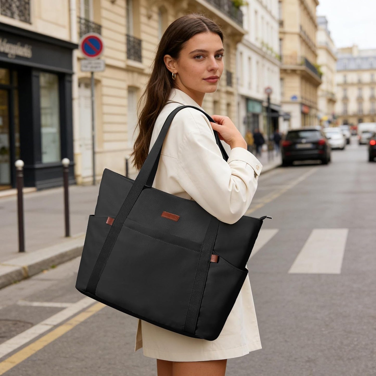 Skiennix Tote Bag - Waterproof Hobo Handbag with Zipper | Large Capacity Multi-Pocket Design for Travel & Gym
