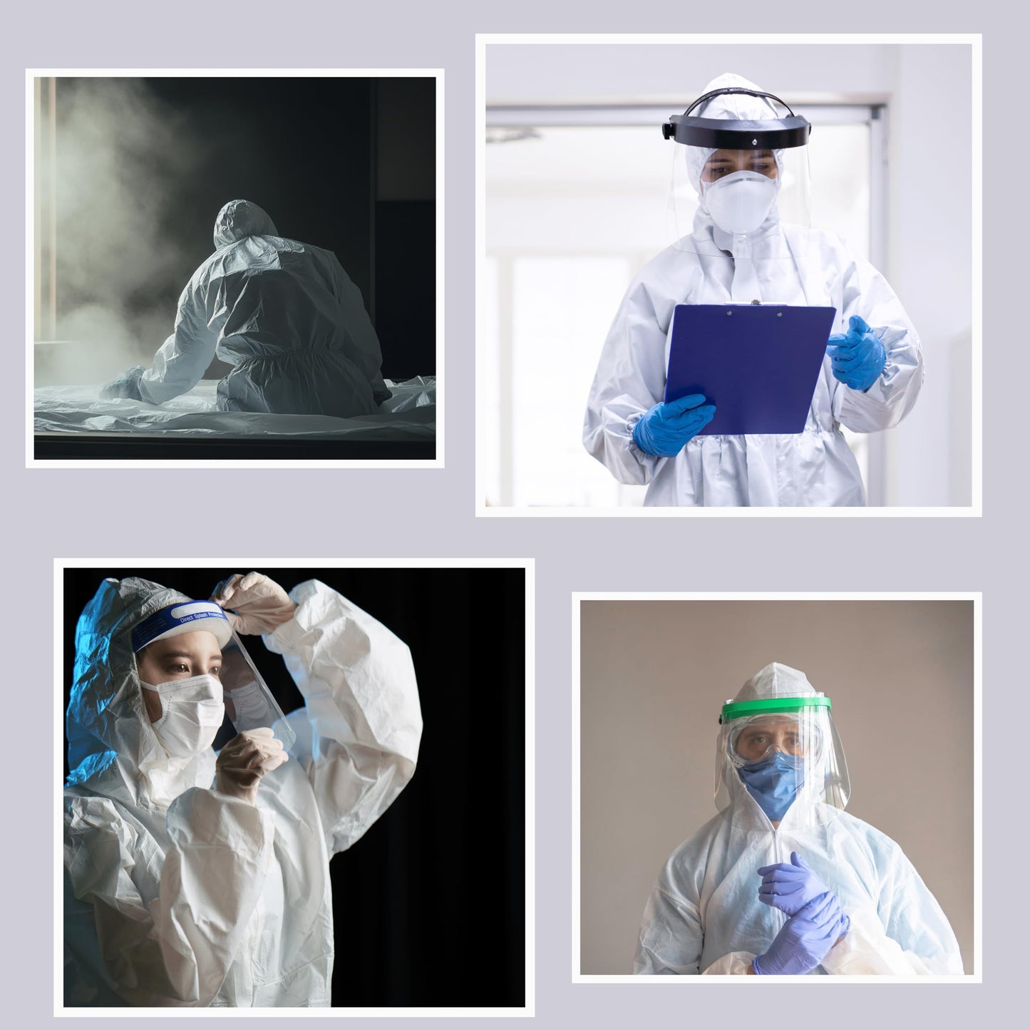 Hazmat Suit Disposable Full Body Hazmat Suit PPE Equipment with Protective Face Shield, Disposable Face Masks Pair of Blue Nitrile Gloves and Shoe Covers Coveralls for Men and Woman (Large)