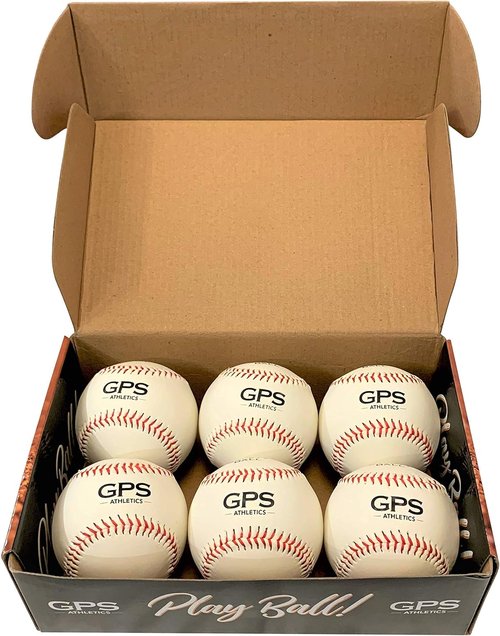 GPS Athletics Soft Practice Baseballs - Low Impact Safety Training for Kids | Durable 6 Pack with Raised Seams