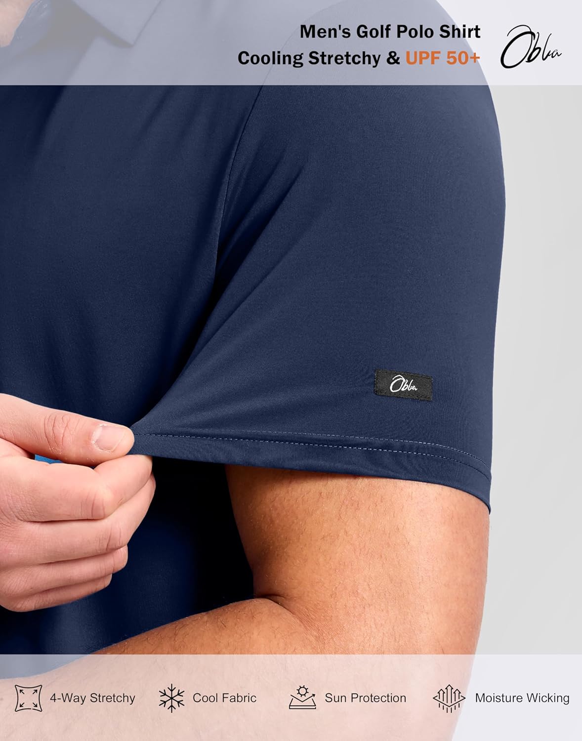 Obla Men's Golf Shirt - Short Sleeve Dry Fit Moisture-Wicking Polo | Athletic Casual Workwear