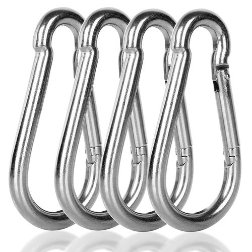 4PCS 5.5inch Spring Snap Hooks Carabiner, M12 Large Carabiner Clip, Heavy Duty Quick Link for Camping, Swing, Hammock, Hiking, Fishing, Gym, 1200LBS