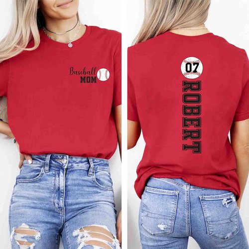 Baseball Soccer Football Shirt - Custom Name & Number for Mom, Dad, Grandma, Grandpa | Perfect Game Day Outfit