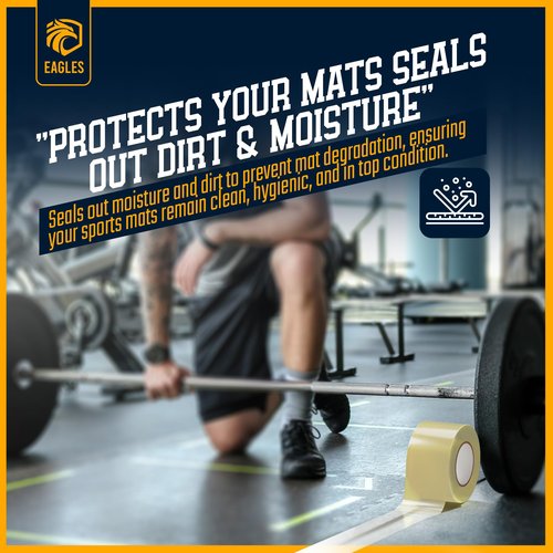 Clear Mat Tape 3 or 4 Inch 1, 2, 3 or 18 Pack Mat Tape for Wrestling Grappling Gymnastics Jiu Jitsu MMA Floor | Exercise Roll Out Mats Foam Tiles | Home Mats & Gym Floor Tape (1, 4 Inch)