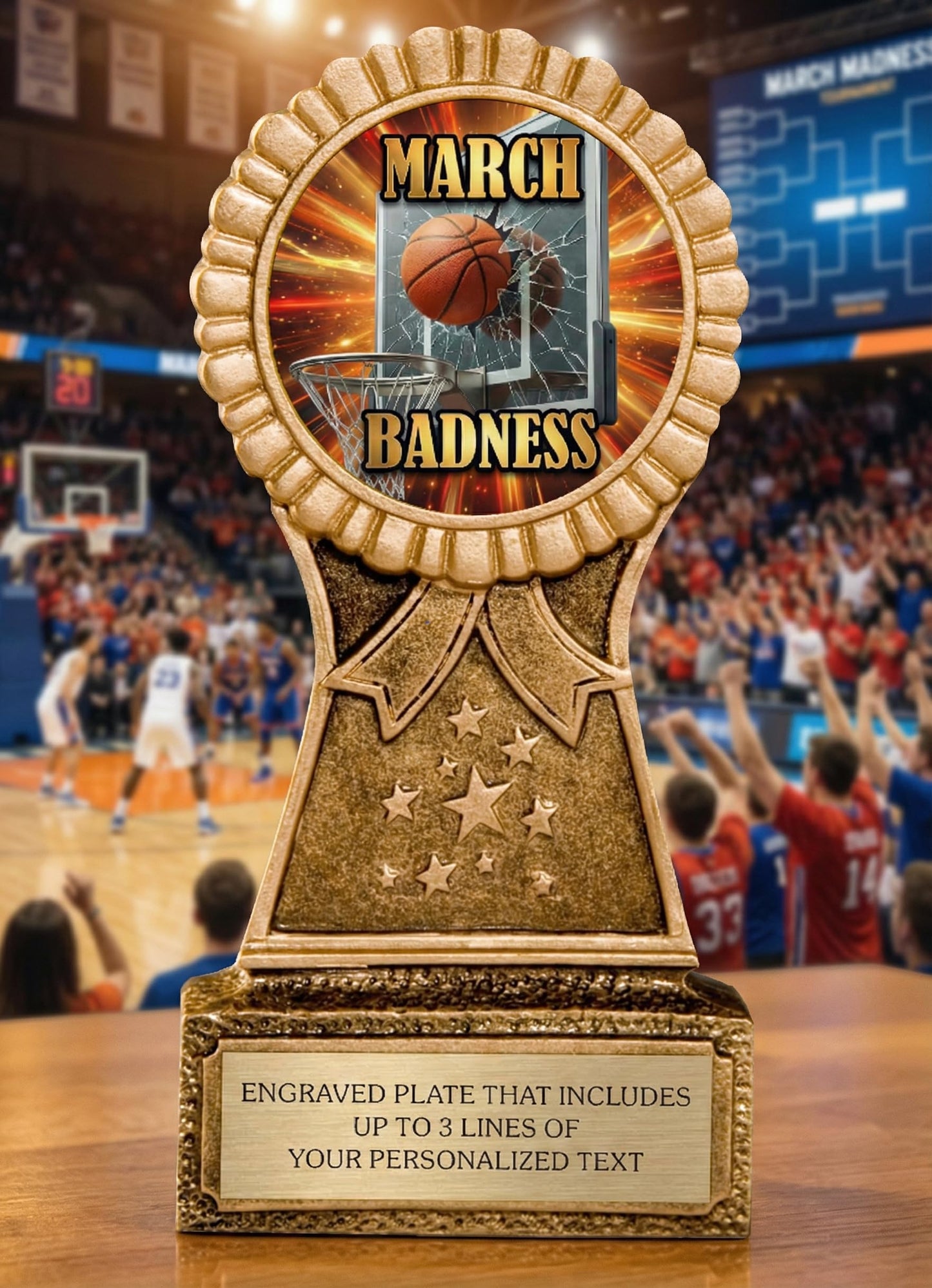 Awards4U 2026 March Funny Basketball Trophy for Tournament Last Place - Customizable Loser Trophies for Worst Bracket -Madness or Badness Award - Personalized Engraving with Gold Plate