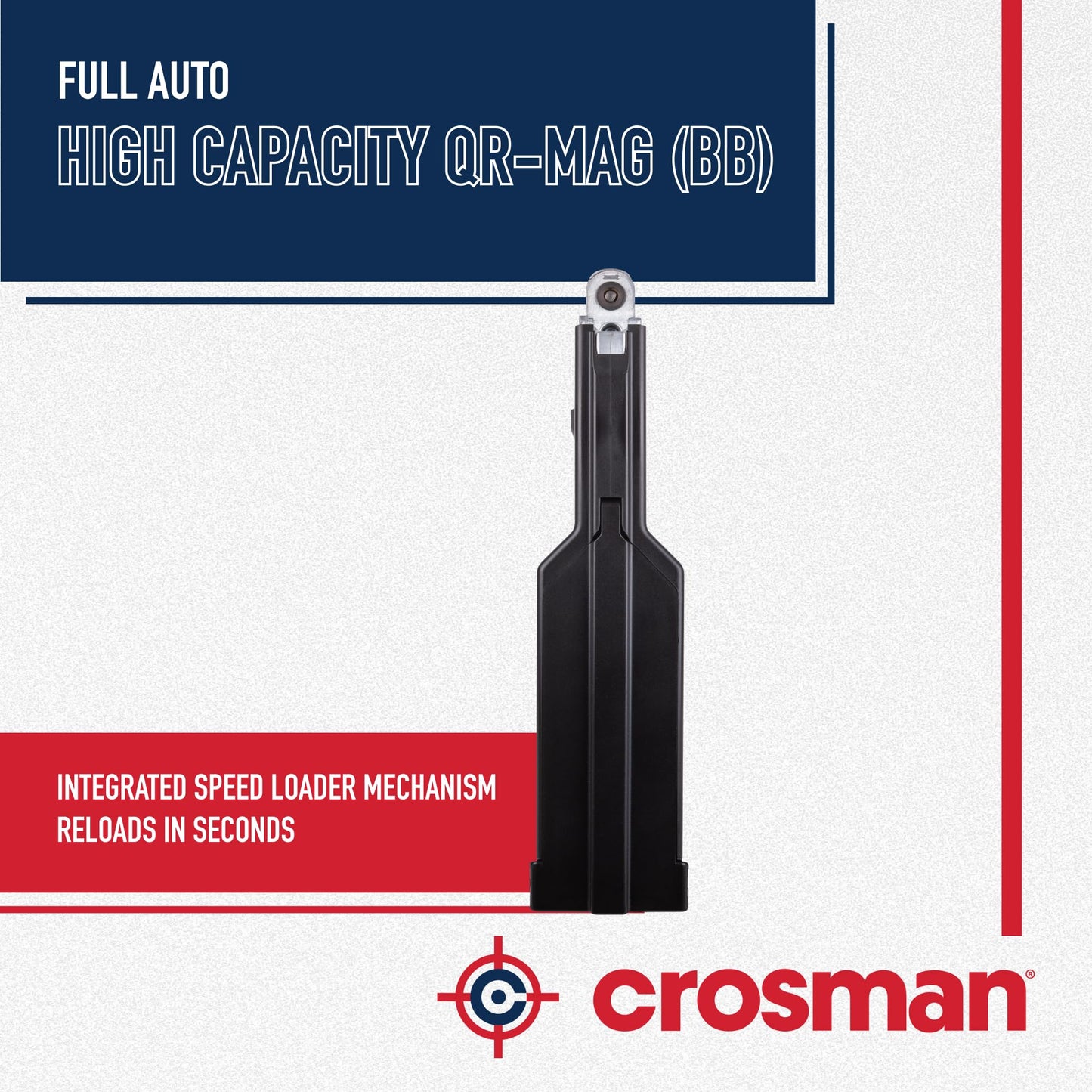 Crosman CFAHCM Quick Loading BB Magazine For SBR Full Auto BB Air Rifles, Black