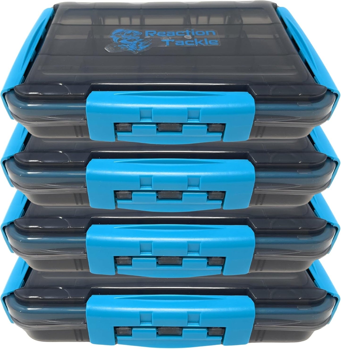 Reaction Tackle Ultimate Waterproof Tackle Box Trays - 4-Pack of 3-Clip Trays for Organized Storage