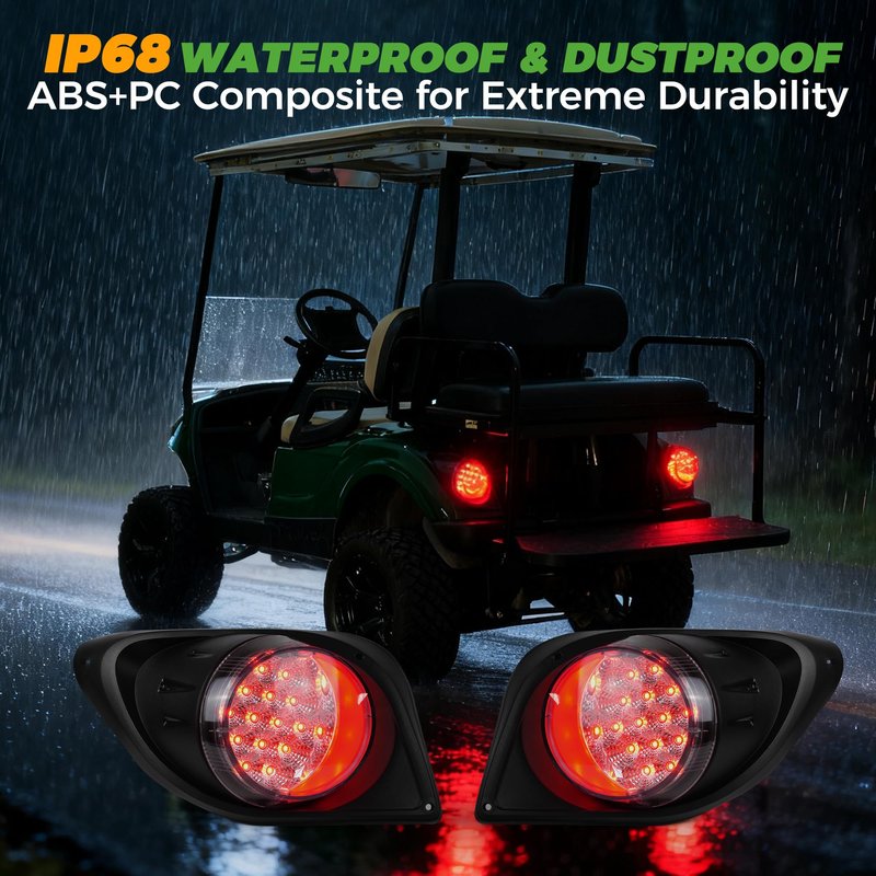 10L0L Golf Cart Tail Light for Yamaha Drive 2, 12V Golf Cart Rear Light Kit with 3 Wire, Compatible Lighting Assembly Driver & Passenger Side Replacement (For Yamaha Drive2 - Taillight)