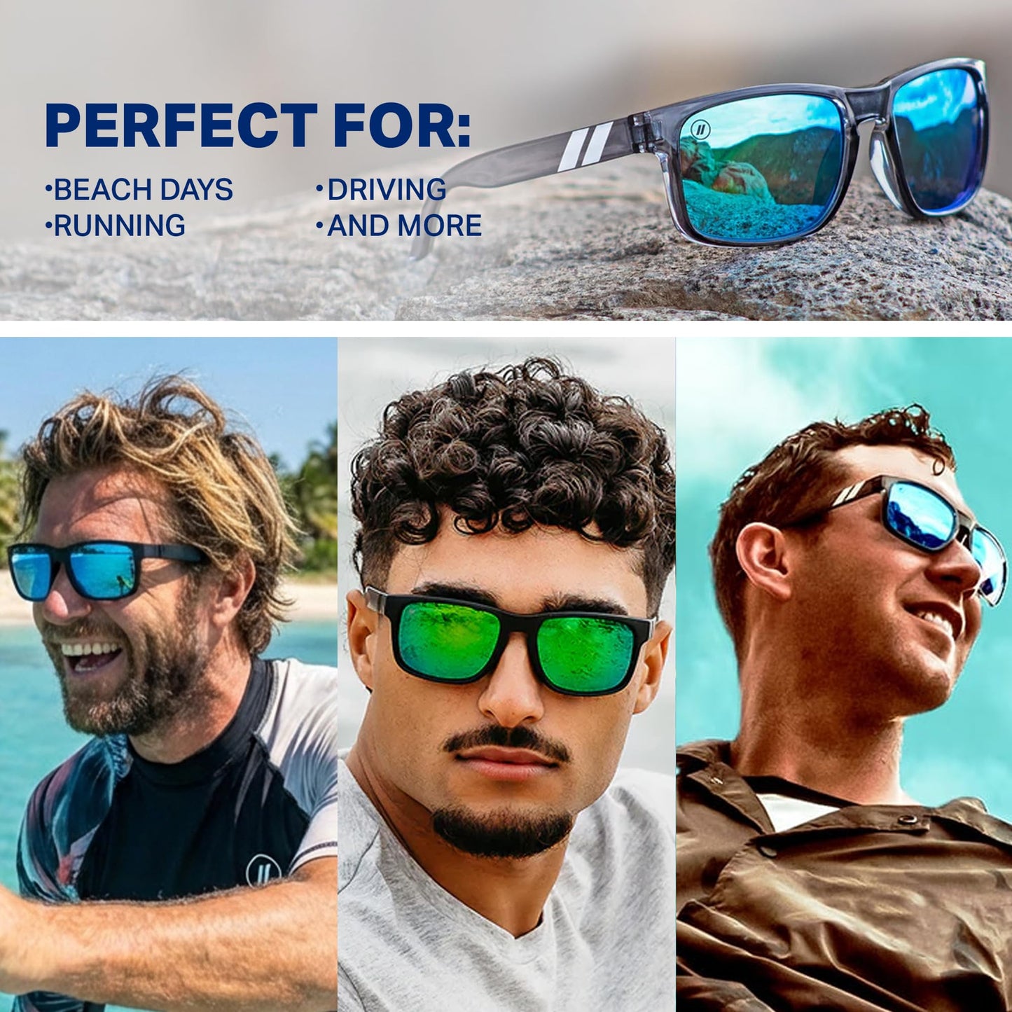 Blenders Eyewear Canyon – Polarized Sunglasses – Active Style, Durable Frame – 100% UV Protection – For Men – Pine