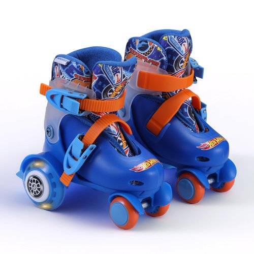 Hot Wheels Kids Trainer Skates - Light Up Wheels, ABEC 5 Bearings, Durable PVC Material, Foam Shoe Lining, Perfect for Active Fun and Adventures, US Size 9-12