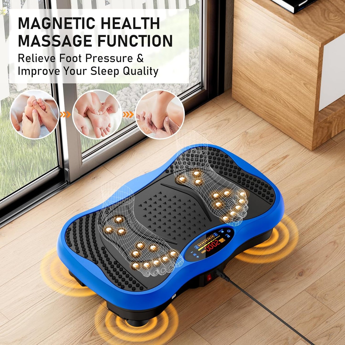 Skiennix Vibration Plate Exercise Machine - 130 Levels for Full Body Workout & Weight Loss | 450 Lbs Capacity with Resistance Bands & Bluetooth