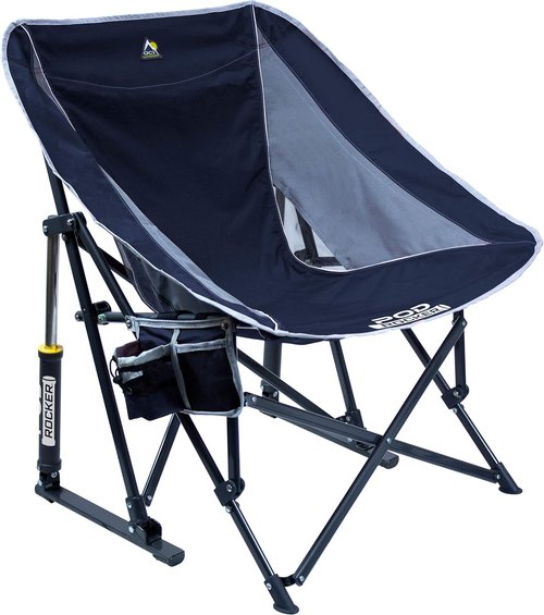GCI Outdoor Pod Rocker - Collapsible Rocking Chair for Camping - Indigo Blue Color
