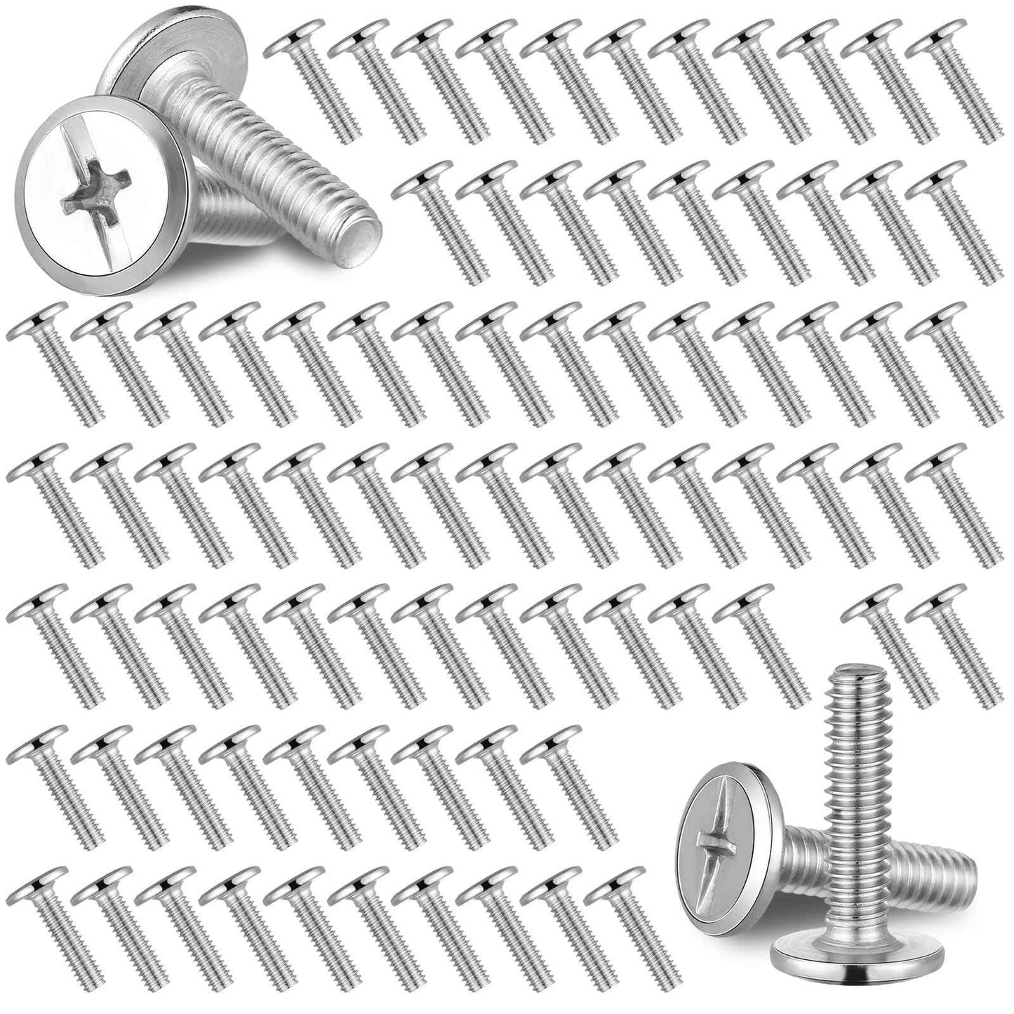 Blulu 100 Pcs 1/4"-20 Hurricane Shutter Bolts, Sidewalk Screws Bolts, 304 Stainless Steel, for Installing Hurricane Panels to Storefronts and Sliding Glass Doors (1/4"-20 x 1)
