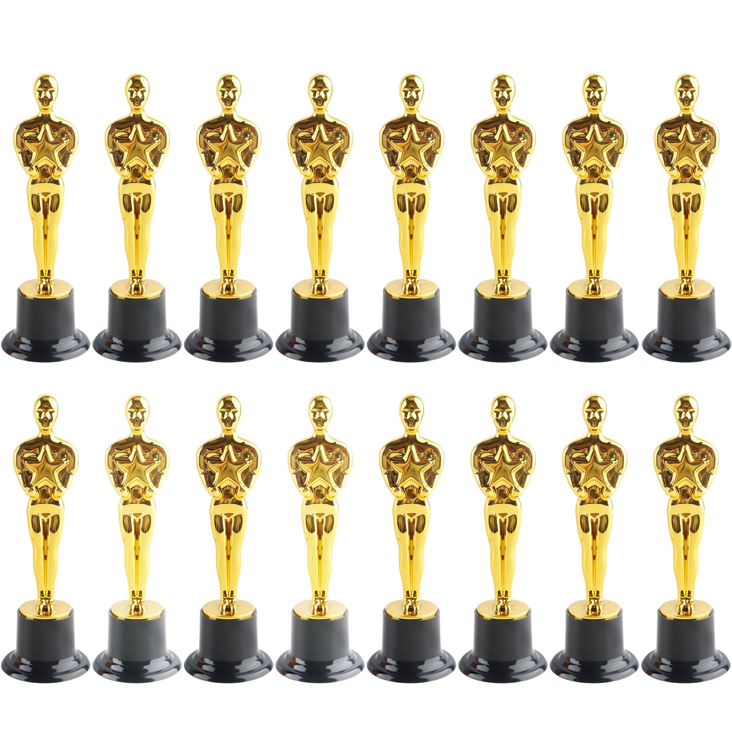 Cotiny 16 Pcs 6 Inch Gold Award Trophies Plastic Award Statues Trophy Figurines for Party Favors Recognition Awards Competitions School Rewards