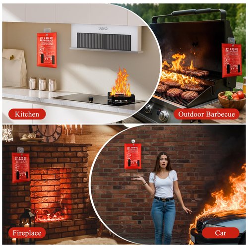 FJNATINH Fire Blankets Emergency for Home - 1 Pack 40' x 40' Fiberglass Blanket for Kitchen and Home (8)