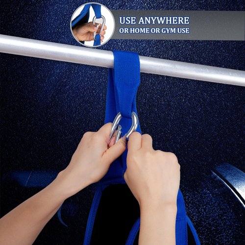 Hanging Ab Straps For Pull Up Bar, Exercise Equipment For Rip Resistant And Padded Arm Support For Ab Workout, Ab Sling Straps For Knee & Leg Raises, For Men And Women (Blue)