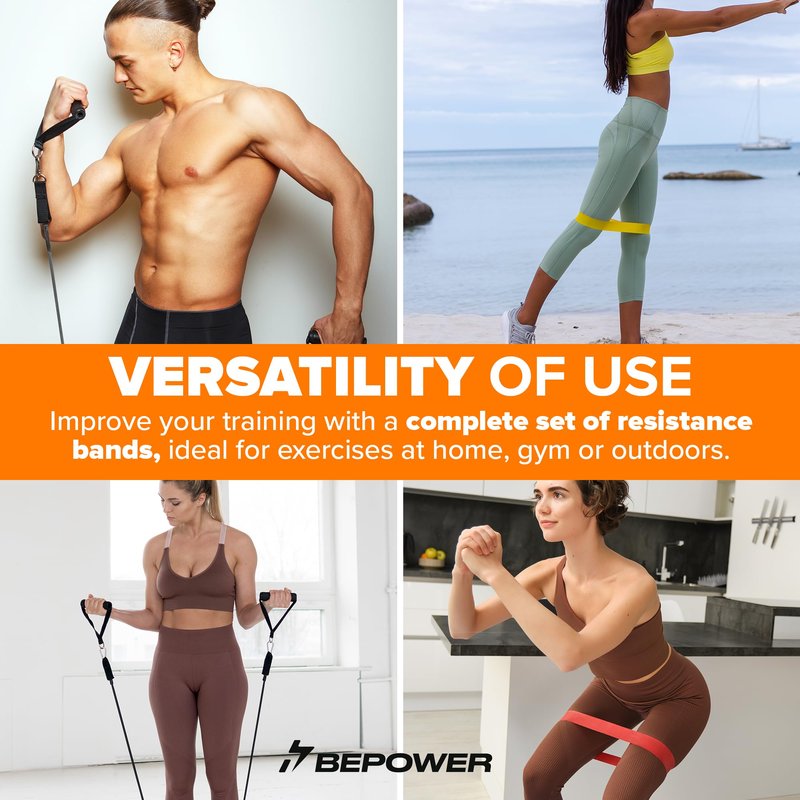 Resistance Bands Set with Handles, Heavy TRX Bands for Working Out, Elastic Exercise Bands with Therabands - Training Set for Strength and Flexibility