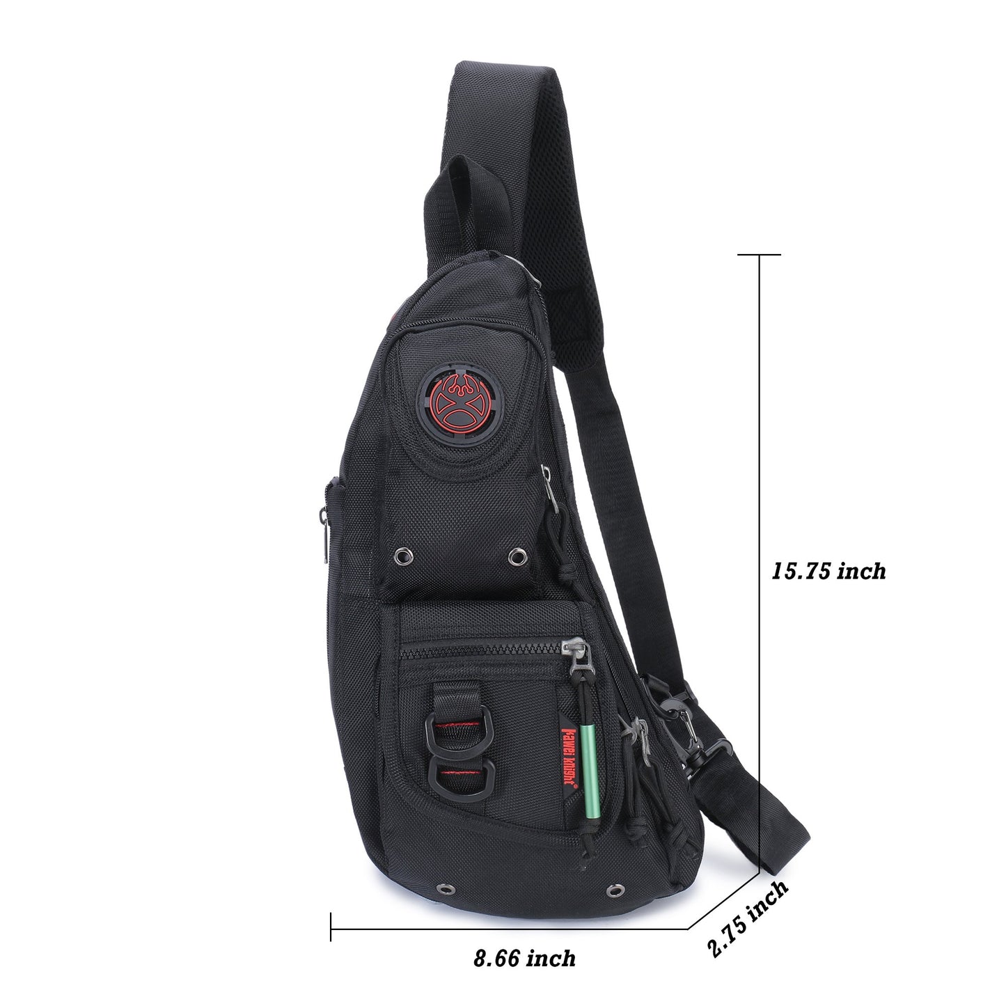 NICGID Sling Backpacks, Sling Chest Bag Shoulder Crossbody Bags for Men Women Outdoor Travel (Black-365)