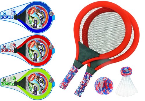 JA-RU Soft Foam Racket Set (3 Sets) Badminton, Tennis Racket, & Paddle Ball Toys for Kids, Teens & Adults. Active Indoor & Outdoor Games & Sports Activities. Family Exercise Equipment Set. 5135-3s