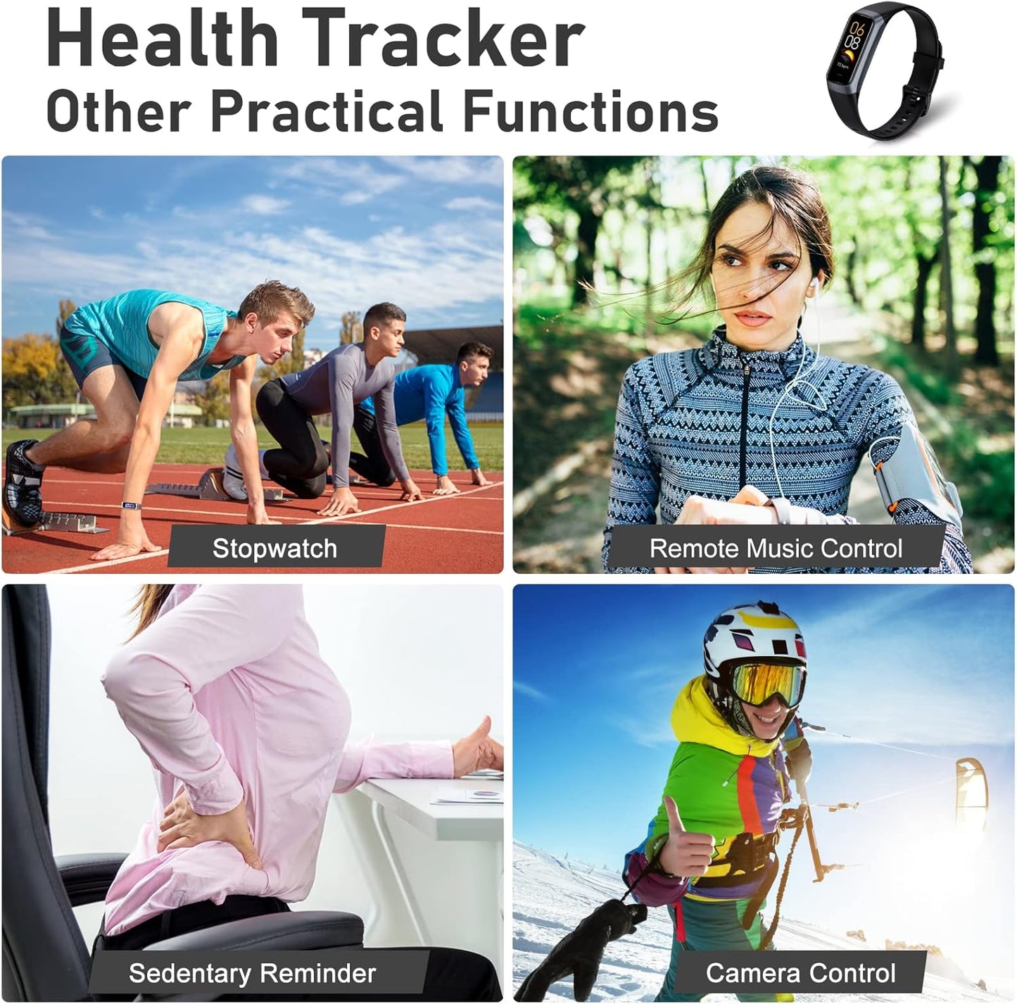 Skiennix Fitness Tracker - Heart Rate Monitor & Sleep Tracker | 1.10'' AMOLED Touch Screen