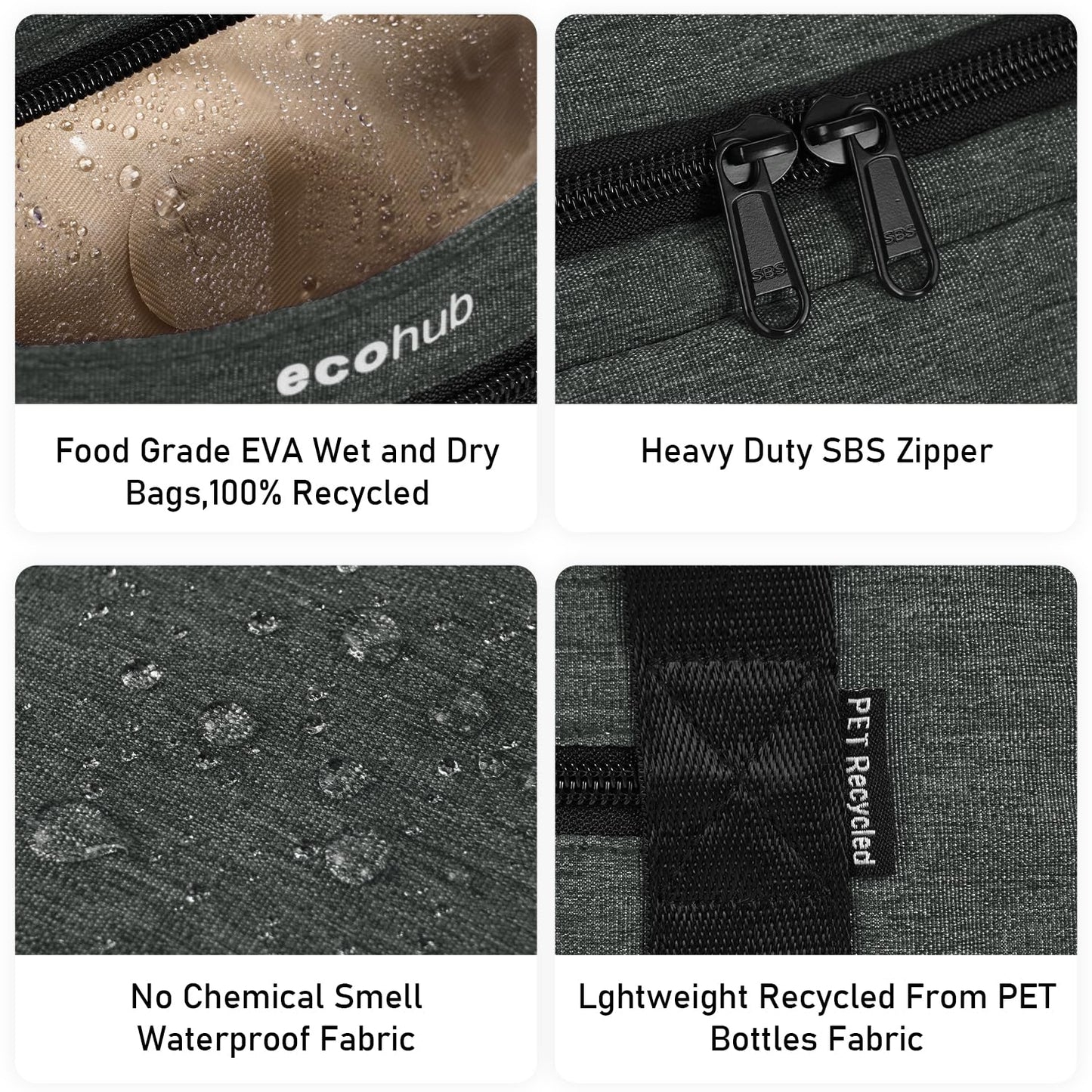 ECOHUB For Spirit Airlines Personal ItemBag 18x14x8 Travel Duffel Bags with Laptop Compartment & ShoeBag Underseat Carry on Bag with Wet Pocket, 30L (Gray)