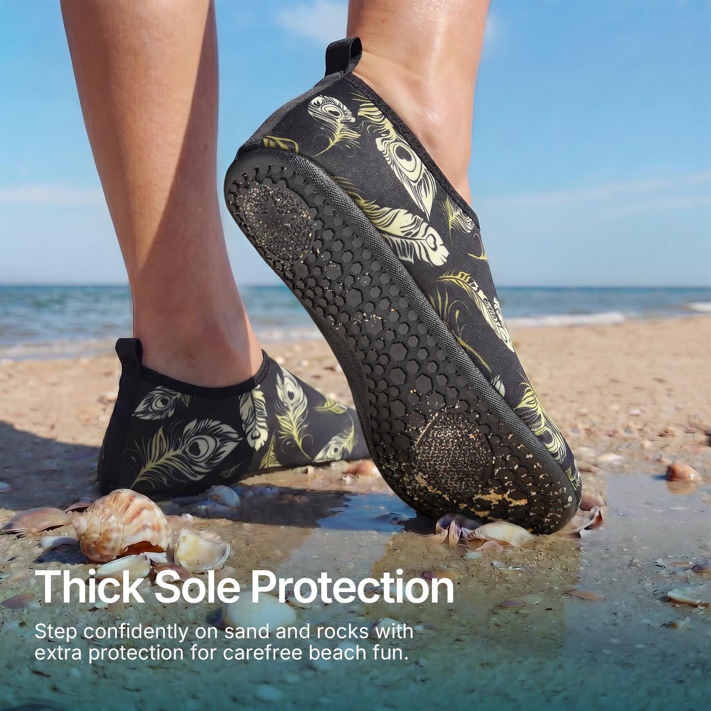 Water Shoes for Women Men Quick-Dry Aqua Socks Swim Beach Barefoot Yoga Exercise Wear Sport Accessories Pool Camping Must Haves Adult Youth Size 10-11Women/9-10Men