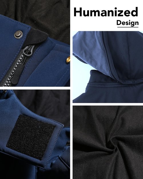 Heated Jacket for Men, Warming Heated Coat with Rechargeable Battery Pack Included, Electric Graphene Heating, Waterproof Winter, Blue, L
