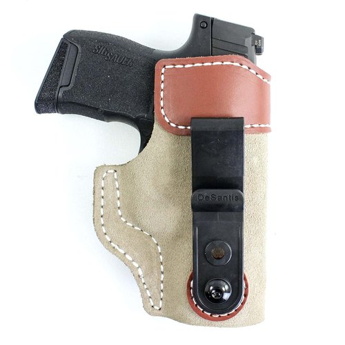 DeSantis Sof-Tuck IWB Holster- Holster IWB, Conceal Carry Gun Holster, Compact Left Hand Holster, Compatible with SIG Sauer P365, SIG P365 SAS - Left Hand Draw, Tan