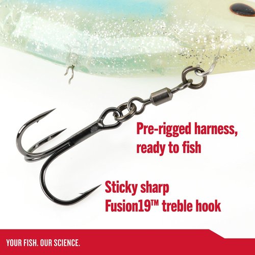 Berkley PowerBait® CullShad Fishing Bait, Albino, 6 in, Soft Swimbait, Equipped with Fusion19TM Hook, Smart Weighting System