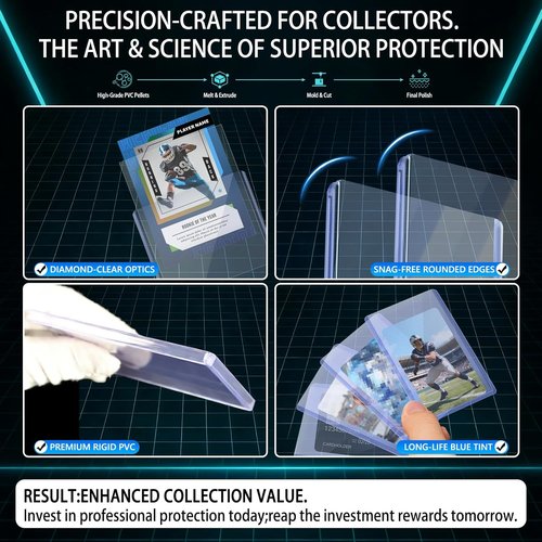 DEDC Toploaders & Soft Penny Sleeves Bundle - Rigid Card Protectors for TCG/CCG & Sports Cards | Archival Safe, Enhanced Clarity
