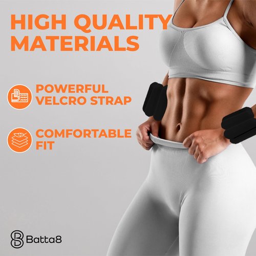 Patented Design Wrist & Ankle Weights for Women & Men - Adjustable Silicone Weighted Bracelet Set for Gym, Yoga, Pilates, Cardio & Strength Training - Wearable Arm & Leg Workout Weights (Black)