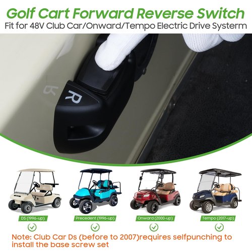 10L0L Golf Cart Forward Reverse Switch Compatible with Club Car DS/Precedent(1996-up)/Onward/Tempo 48V Electric Golf Cart Models, FWD REV Rocker Switch Replaces OEM# 101856001 101856002
