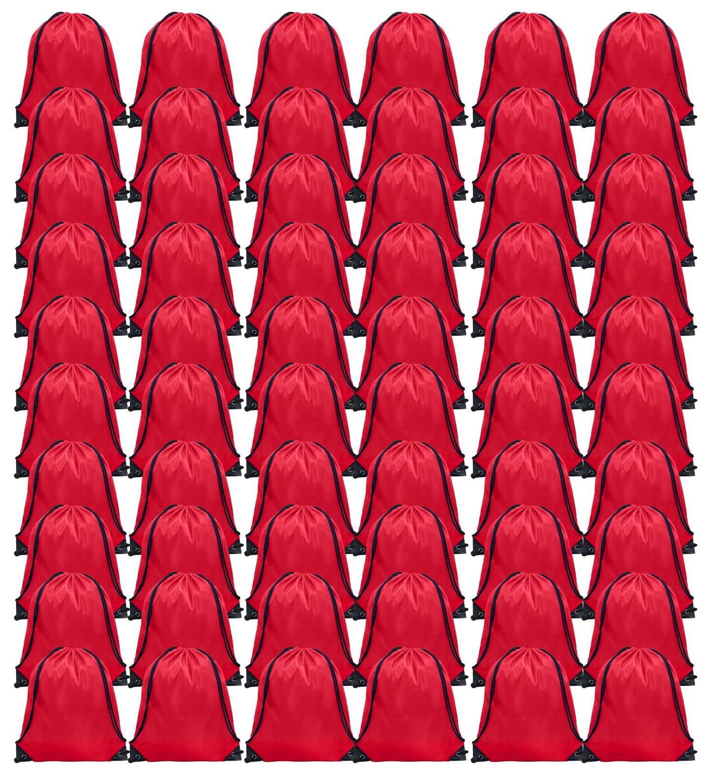 GoodtoU Drawstring Bags Bulk, 100 Pcs Cinch Bag Gym Sackpack Drawstring Backpack for Women & Men, Red