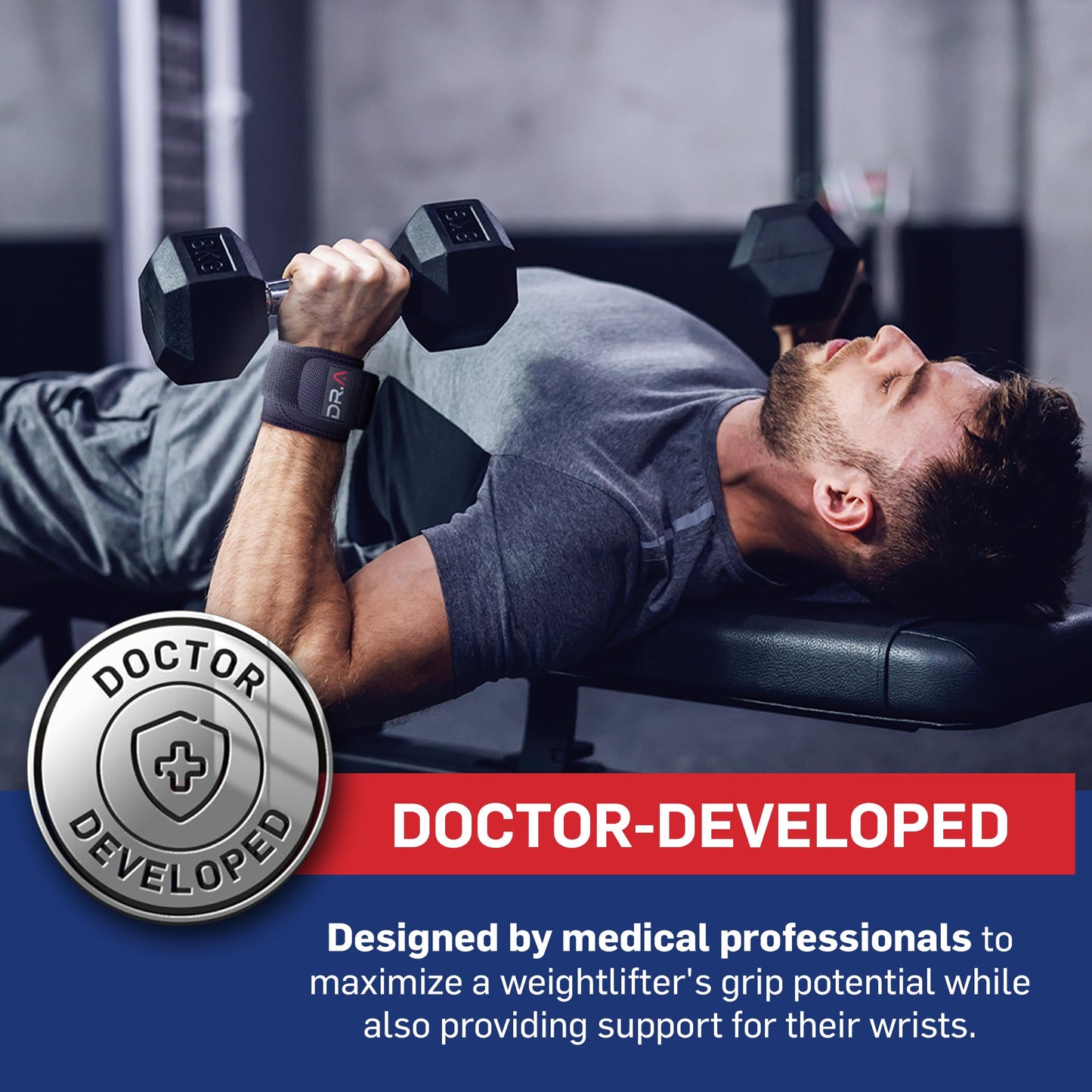 Dr. Arthritis Doctor Developed Wrist Brace, Wrist Wraps for Tendonitis, Hand Support, Ideal for Fitness, Weightlifting