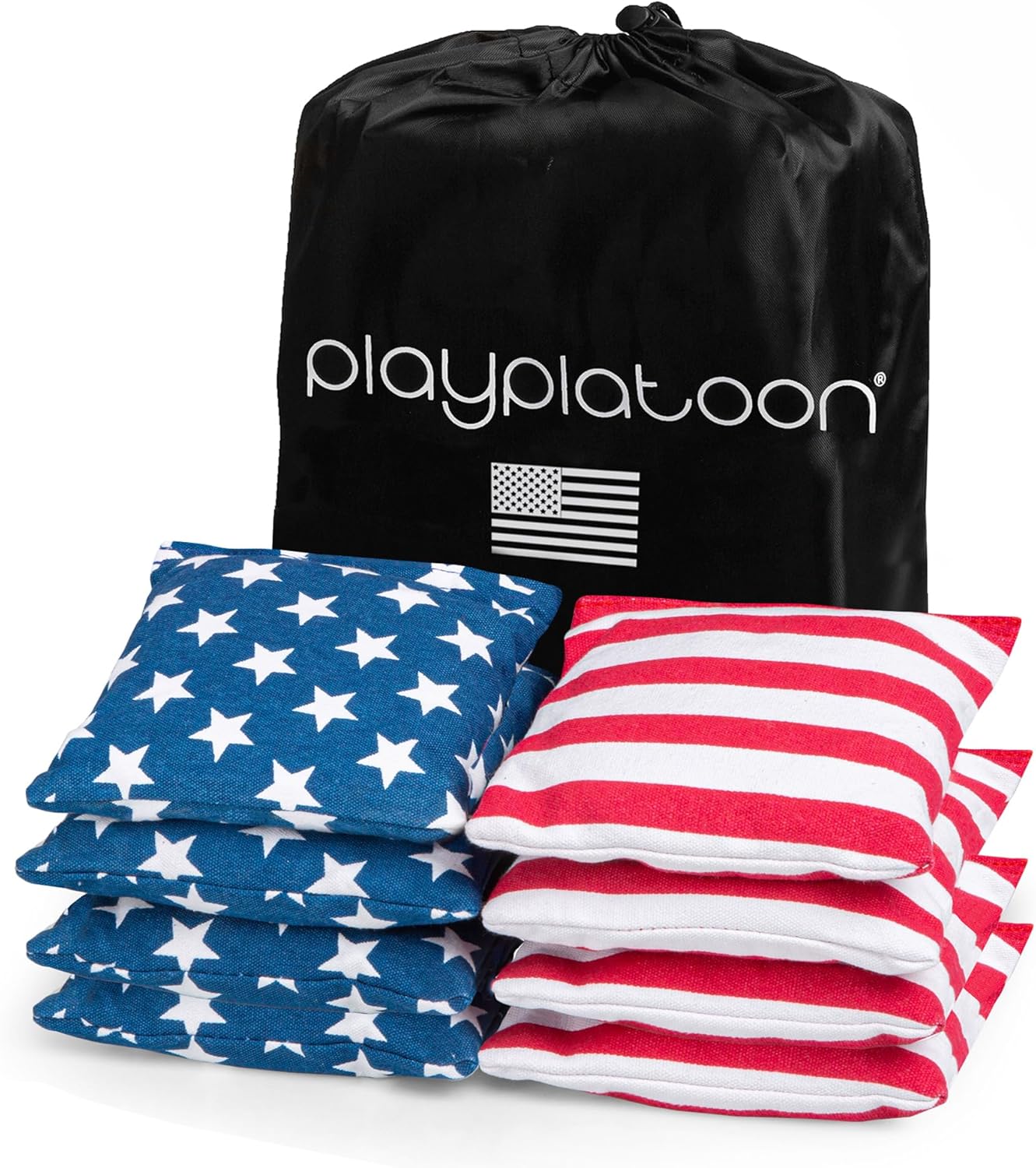 Play Platoon Cornhole Bags - Weather Resistant Set of 8 Regulation Bean Bags | Official Size & Weight