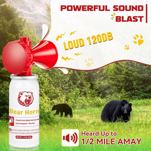 Bear Horn | 120dB Loud Air Horn for Bear Safety - 1.4oz, Effective for Hiking & Wildlife Defense