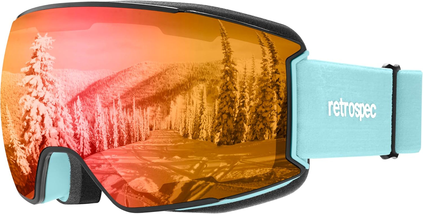 Retrospec Zenith Ski Goggles - 100% UV Protection & Anti-Fog | Unisex Snowboard Goggles for All Ages