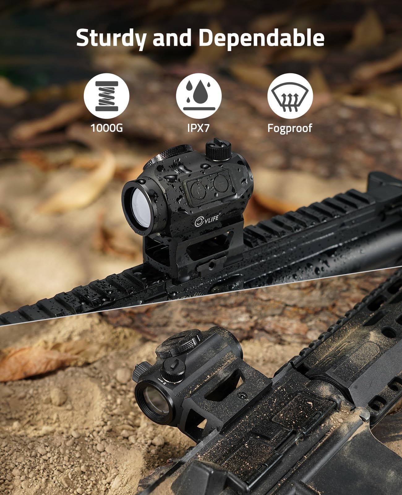 CVLIFE JackalHowl Compact Green Dot Sight, 2 MOA Motion Awake Green Dot Optics Reflex Sights,IPX7 Waterproof Scope with Low Mount and Co-Witness Riser Mount